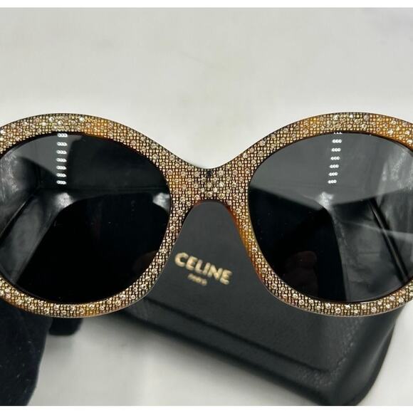 Women\'s Celine Havana brown crystal sunglasses made in Italy main image 8